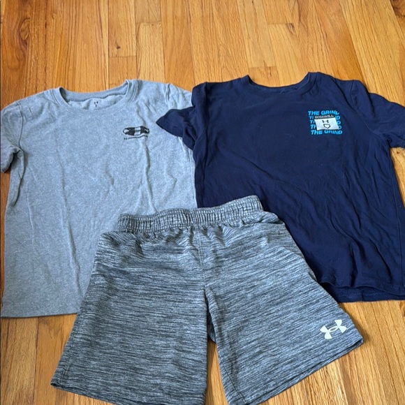 Under Armour Other - Under Armour Kids Gray and Navy Tee Set with Shorts